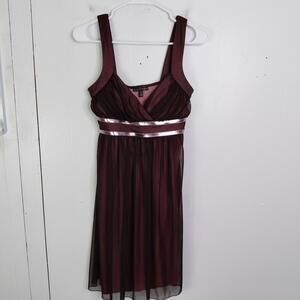 City Triangle Dress Womens M Babydoll Y2K Burgundy Vintage USA Made Whimsigoth